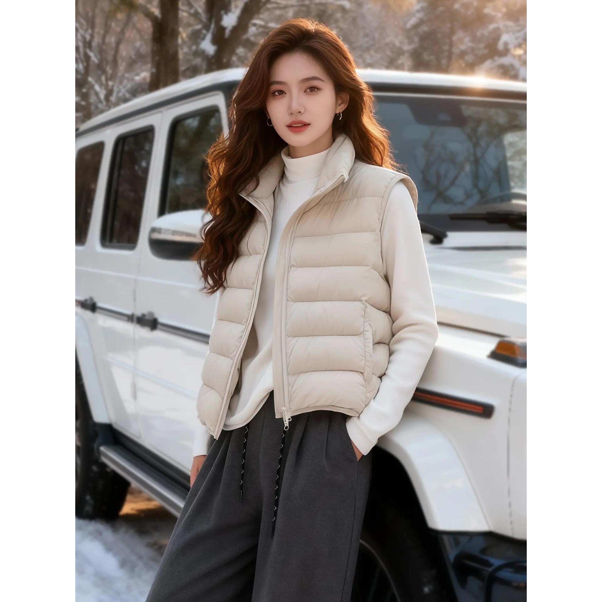 短款立领排骨棉服马甲女2025秋冬季新款巨好看高级感百搭背心外套