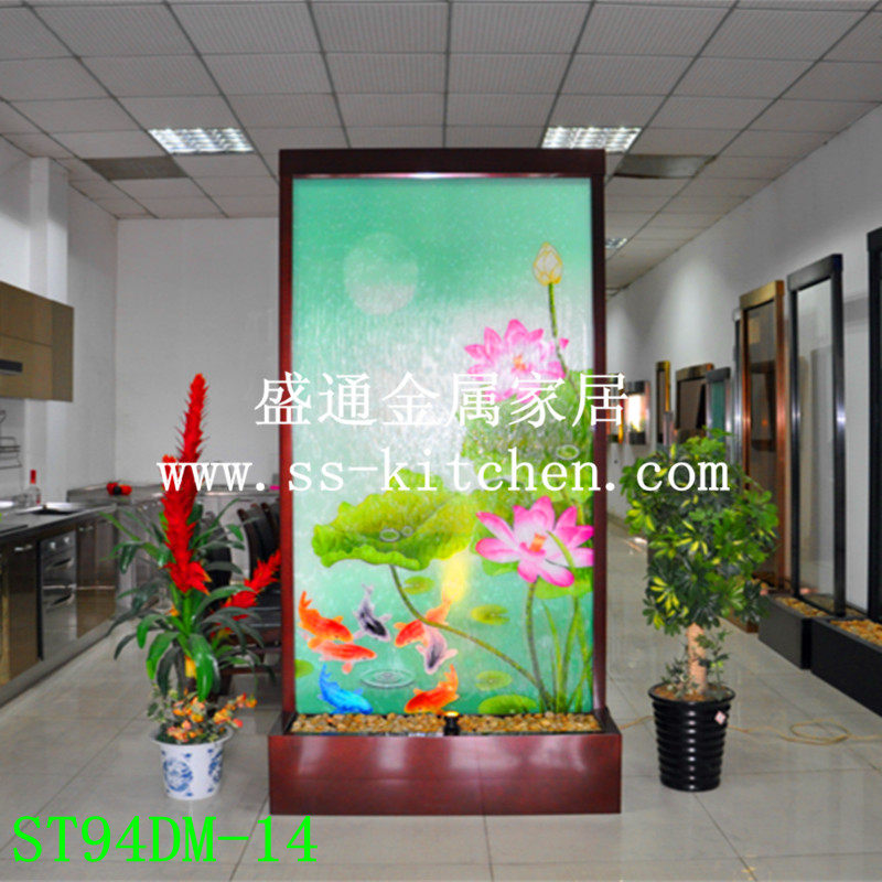 中式流水屏风 客厅背景流水墙 加湿器摆件 水幕墙隔断 时尚家饰