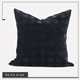 现代简约高级黑色绒面编织抱枕轻奢样板间客厅沙发高端酒店靠垫套