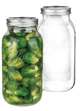 ball mason jar64 盎司宽口梅森罐半加仑(约 1.8 升)大罐,2 夸脱
