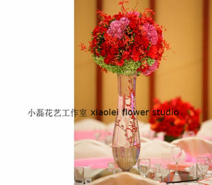 北京婚礼鲜花布置  红色婚礼鲜花主桌花  婚庆花艺策划 小磊花艺