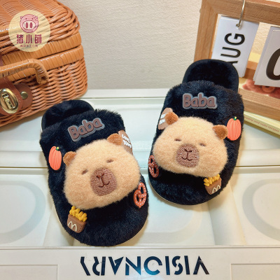 卡通儿童秋冬保暖棉拖鞋防滑耐磨