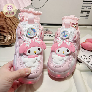 公主粉色双轮四轮轮滑暴走鞋隐形可收缩女童儿童高颜值学院风夏季
