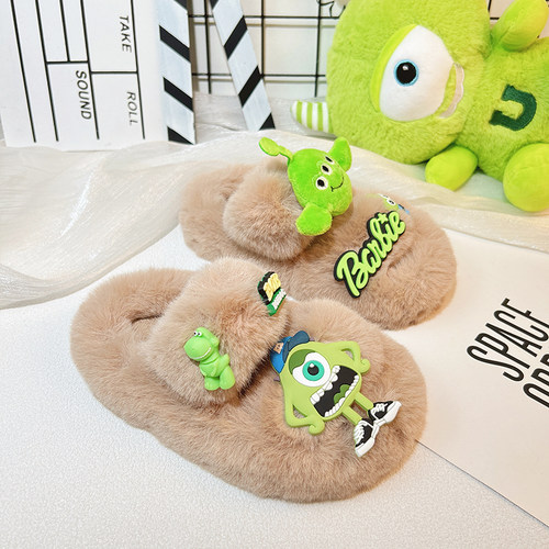 可爱儿童秋冬防滑耐磨毛毛鞋洋气