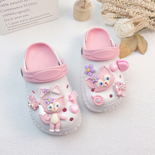 夏季可爱女童洞洞鞋女夏款儿童一脚蹬拖鞋女孩外穿室外时尚踩屎感