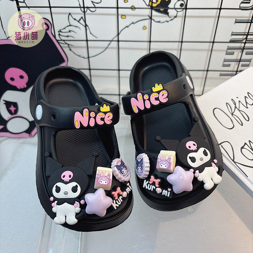 甜酷可爱女童夏季防滑洞洞鞋透气