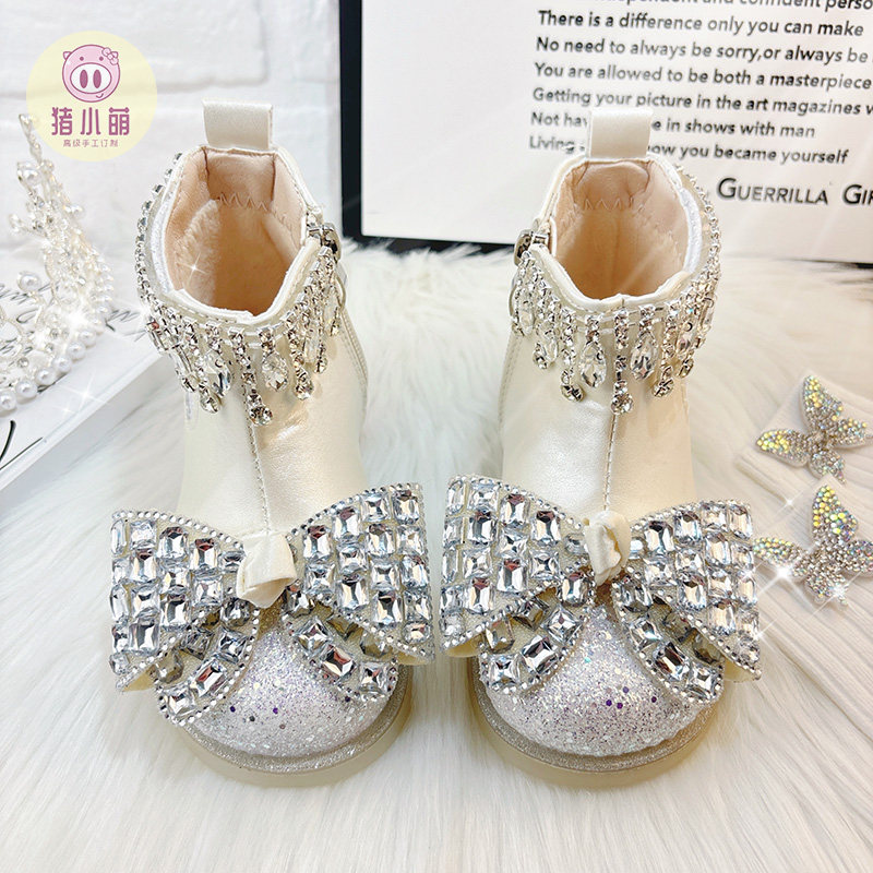 公主风女童超火炸街马丁靴儿童洋气靴子2025新款秋冬冬季加绒短靴