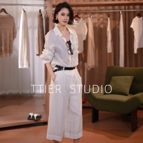 TTIER｜【亚麻与风】夏新款工装裤休闲100%亚麻长裤MS221
