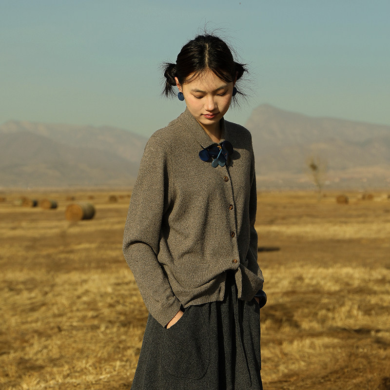【四序】云栖橪纯羊绒立领开衫女春秋冬季 法式翻领外套减龄百搭,女装/女士精品,毛针织衫,淘宝优惠券,粉丝福利购,淘宝优惠卷