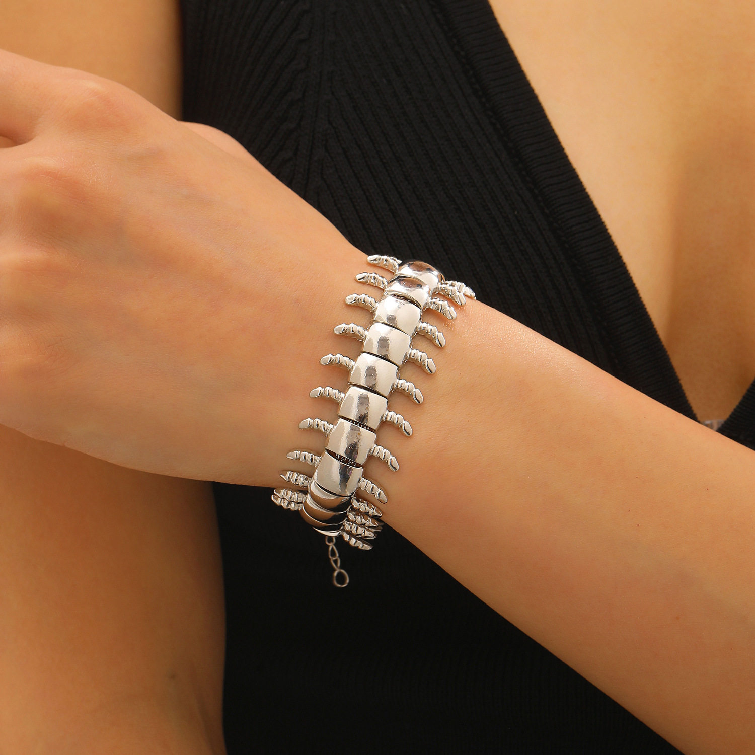 狂野个性朋克蝎子蜈蚣手链欧美ins时尚风简约男女通用百足虫手饰