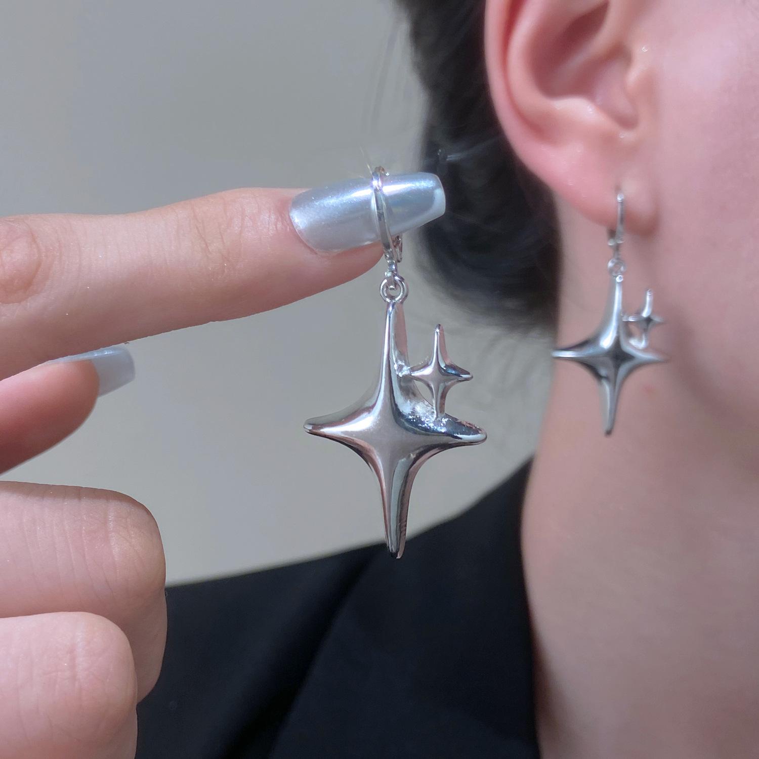 十字星芒溶解爱心个性冷淡风耳扣