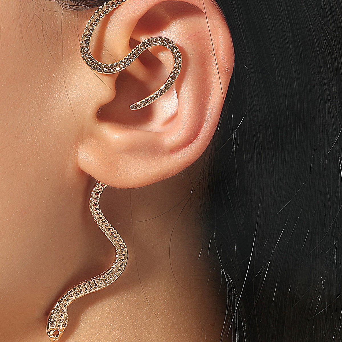 个性蛇型耳骨夹ins夸张冷淡风BM耳夹酷帅冷淡Snake ear bone clip