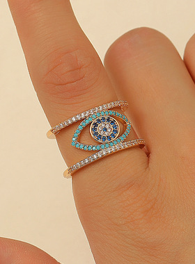 欧美ins风恶魔之眼戒指