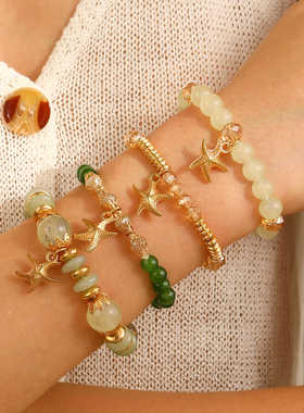 禅意清雅冰透葡萄绿清新糖果手链