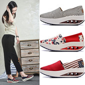 上班工作女鞋 2020夏季 女孩软底 舒适单鞋 厚底懒人鞋 摇摇鞋 帆布女鞋