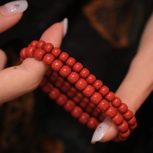 7mm珠径 老形桶珠手链 小号老型珠手串女 安之朱砂
