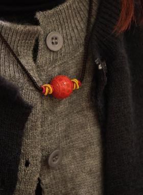 朱砂圆珠锁骨链项链颈链