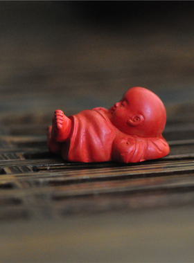 高枕无忧小沙弥吊坠安之朱砂