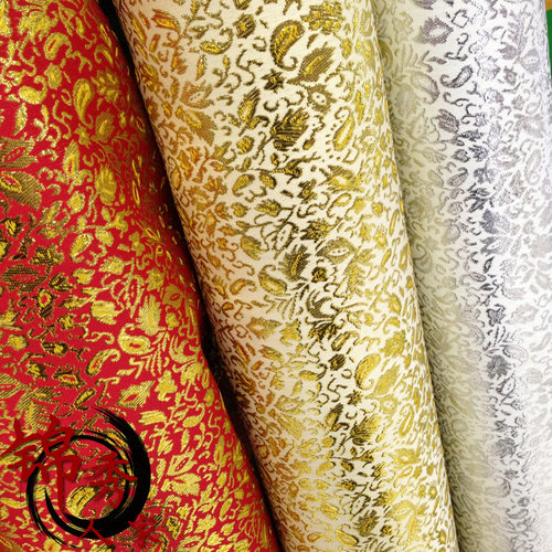 cos布料包装金丝小碎花织锦缎