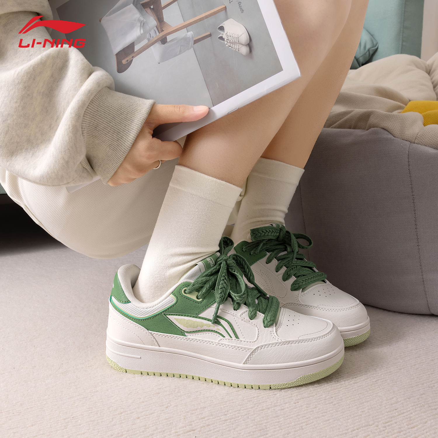 李宁天迹板鞋女休闲鞋正品夏新款高颜值小白鞋轻便透气低帮运动鞋