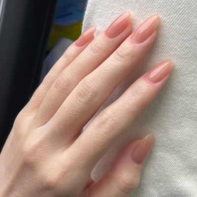 纯手工裸色穿戴甲中长款新娘甲片