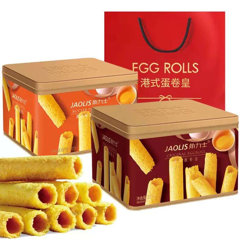 角力士蛋卷皇300g原味黄油味伴手礼传统糕点饼干年货礼盒公司团购