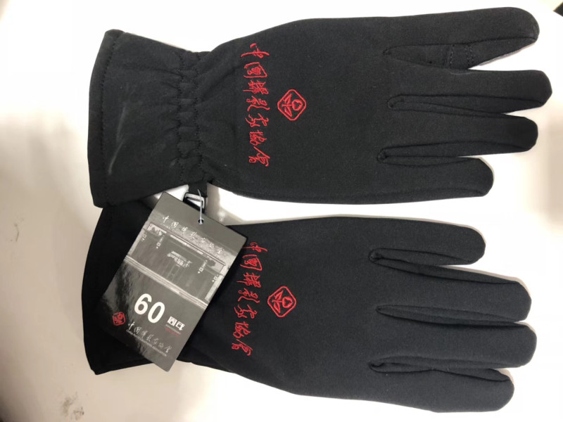 秋冬季手套摄影手套中国摄影家协会露两指防壳风手套男女触屏手套