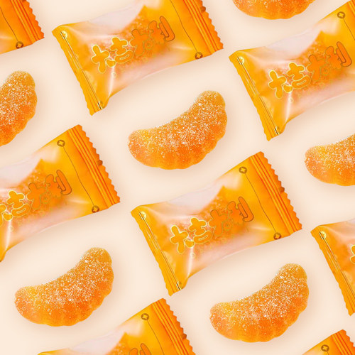蜜桔橘子软糖水果糖喜糖年货散装
