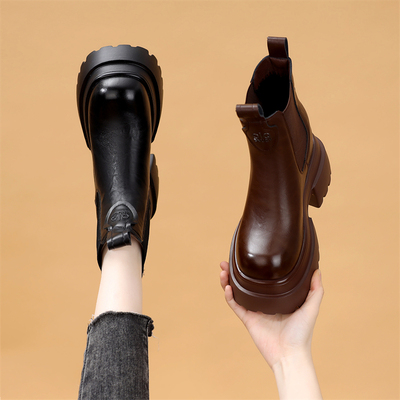 小个子厚底英伦内增高马丁靴