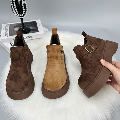 复古厚底增高加绒雪地靴