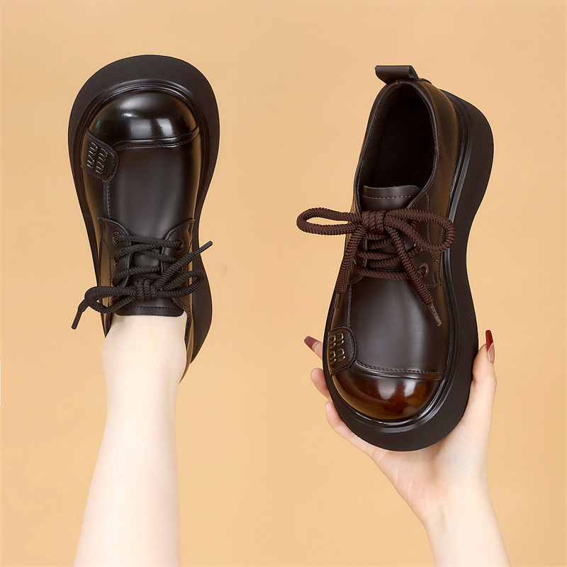 复古厚底小皮鞋女2025春季新款洋气配裙显瘦圆头单鞋不累脚乐福鞋,女鞋,乐福鞋（豆豆鞋）,淘宝优惠券,粉丝福利购,淘宝优惠卷