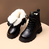 时尚 皮毛一体马丁靴抗寒保暖大棉鞋 羊毛厚底雪地靴女2025冬季 新款