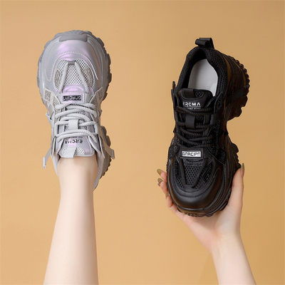 厚底网面透气休闲运动鞋