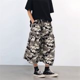 美式复古多口袋褶皱迷彩七分裤男夏宽松休闲裤潮A155-HC257-TP56，男装牛仔裤，电商A155-1