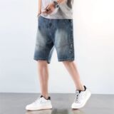 2025休闲复古拼接牛仔短裤男夏季薄款潮流五分裤A155-HC215-TP53，男装牛仔裤，电商A155-1