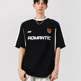 夏季男式圆领拼接260克重磅美式机车潮牌短袖T恤A155-CLT06-TP37，男装T恤，电商A155-1