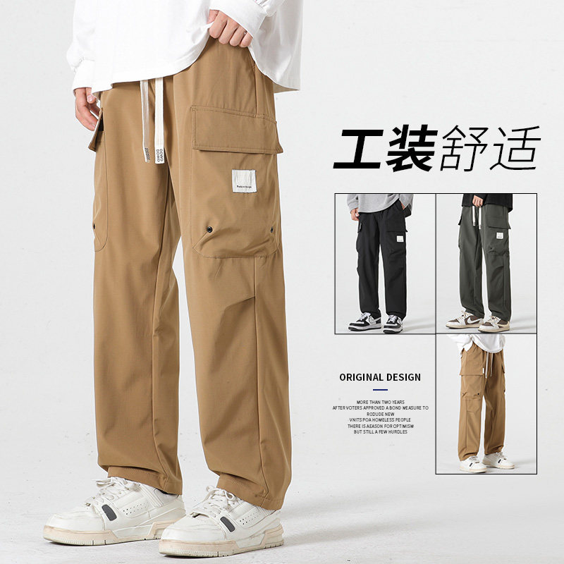 2025男新款简约工装裤青少年运动直筒宽松休闲裤A155-WD9915-TP45,男装休闲裤,电商A155-1