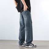 美式复古宽松直筒乞丐破洞牛仔裤男夏潮牌裤子A155-HC264-TP54，男装牛仔裤，电商A155-1