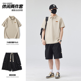 男士POLO衫套装夏5分裤子工装套装短袖T恤轻商务A155-BYTZ04-TP63，男装T恤，电商A155-1