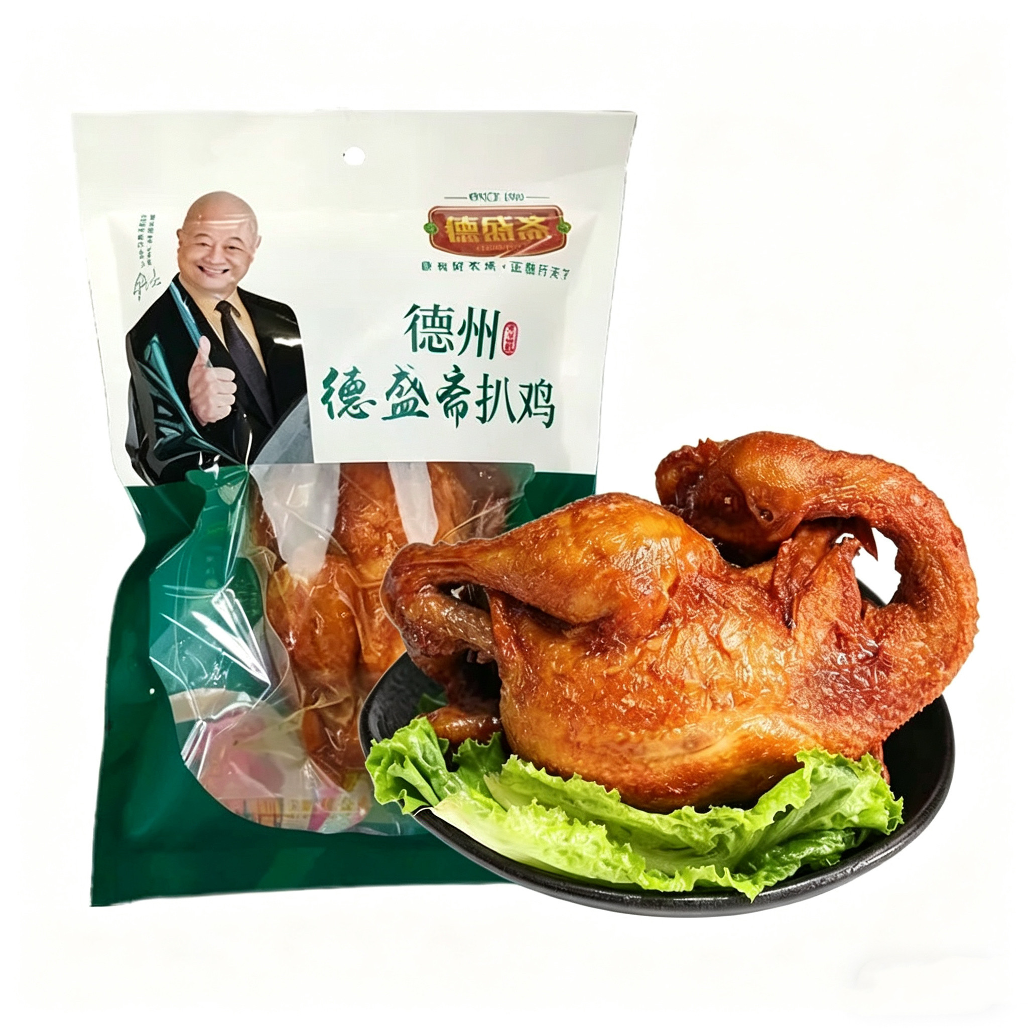德盛斋德州扒鸡特产600g鸡肉卤肉熟食速食整只鸡真空包装方便食品图片