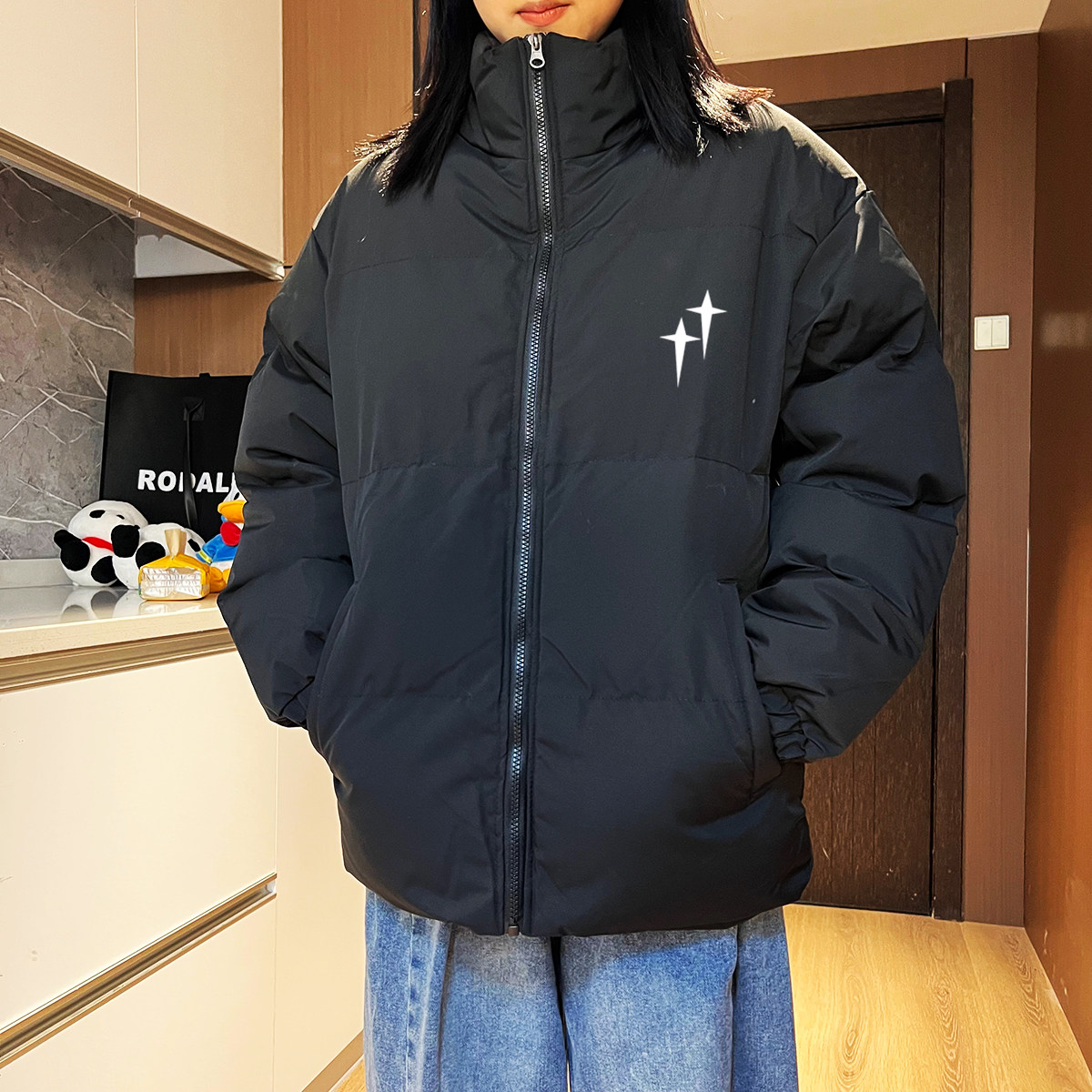 2023秋冬青少年棉服宽松大码港风休闲外套男棉衣潮A110-MM07-TP48,男装棉衣,电商A155