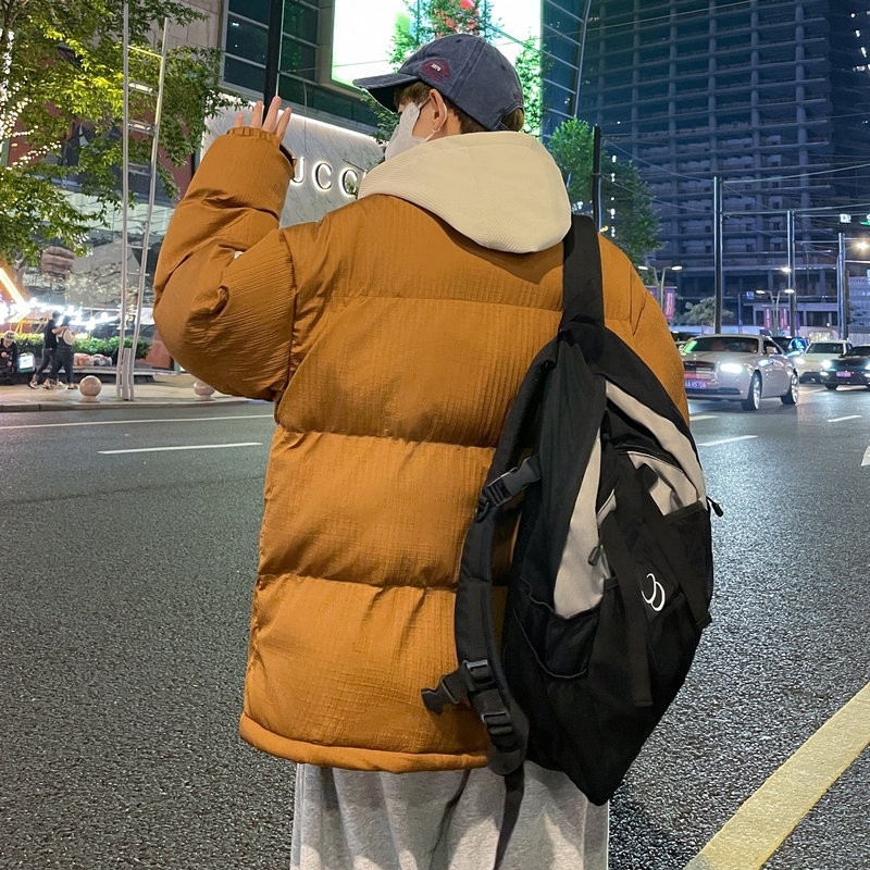 羽绒棉服男撞色假两件棉衣外套加厚防水面包服A155-BBM12-TP130,男装棉衣,电商A155