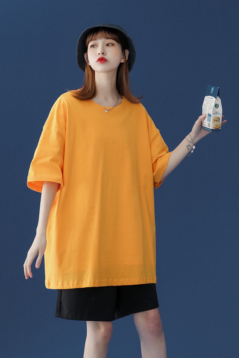 直播供货得物供货高品质圆领纯色短袖简约百搭A110-DT07-P15,女装T恤,电商A155
