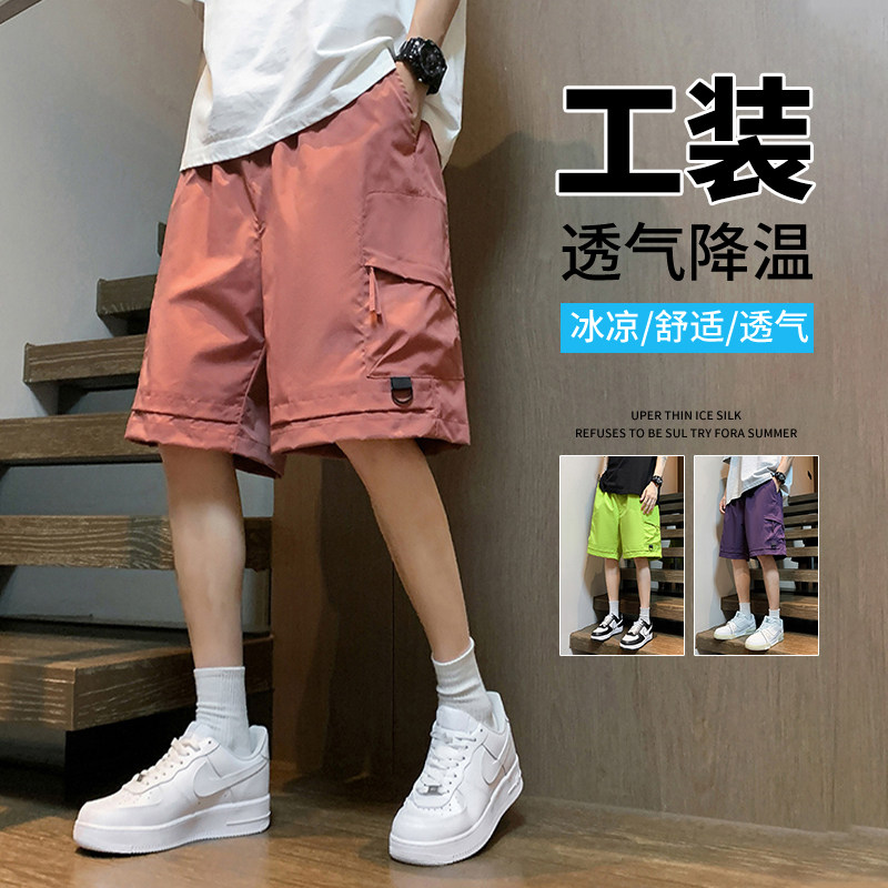 潮牌工装裤男立体大口袋五分裤户外工装情侣短裤 A155-HCK02-TP32图片