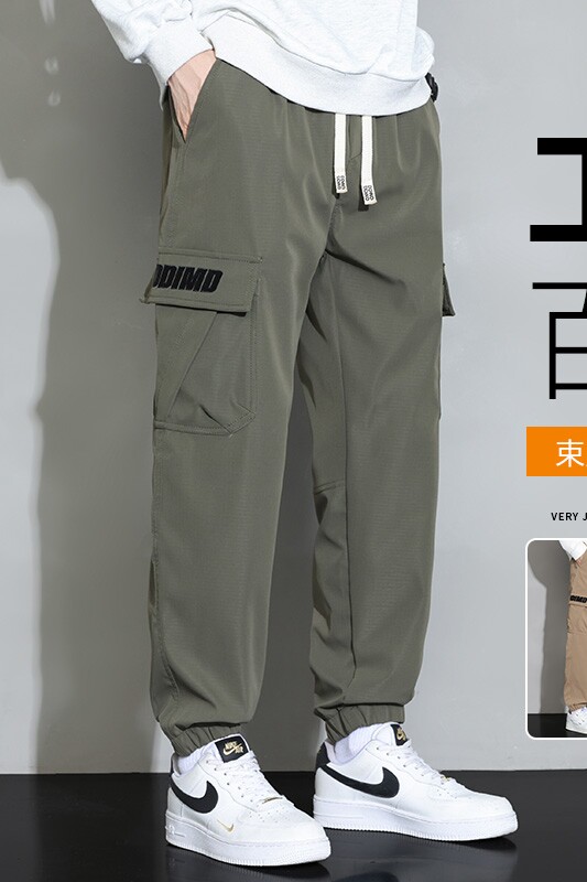工装裤男秋冬加绒多口袋休闲长裤子男潮A155-DDK24-TP48加绒P56,男装休闲裤,电商A155