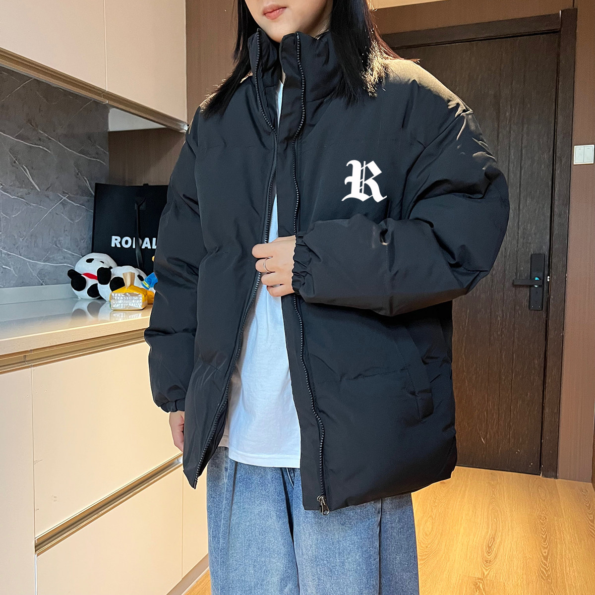 2024秋冬棉服男宽松大码休闲潮流情侣棉衣外套简约A155-MM08-TP48,男装棉衣,电商A155