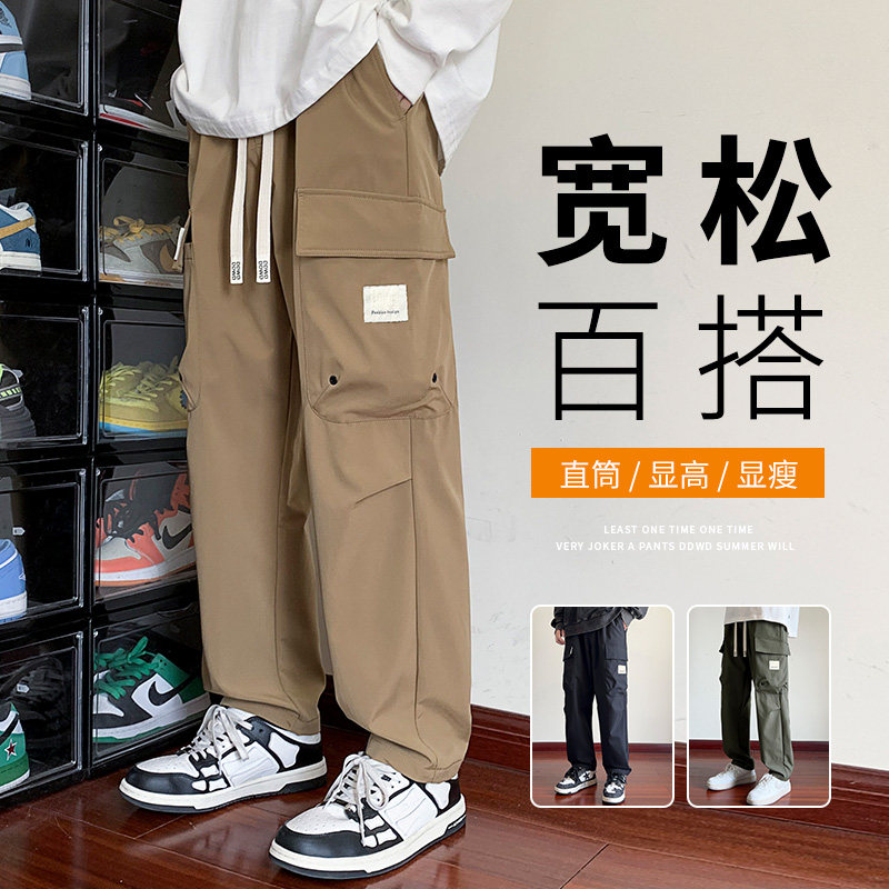 工装裤男秋冬宽松束脚休闲裤男生长裤子A155-DDK25-TP45加绒P53,男装休闲裤,电商A155