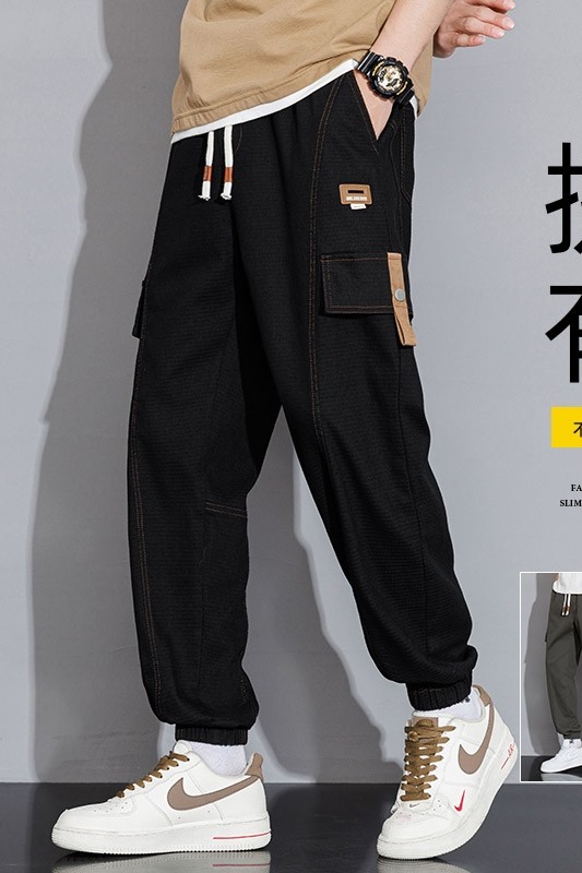 2024春季青少年休闲裤宽松大码束脚裤男工装裤子潮A155-TK06-TP55,男装休闲裤,电商A155