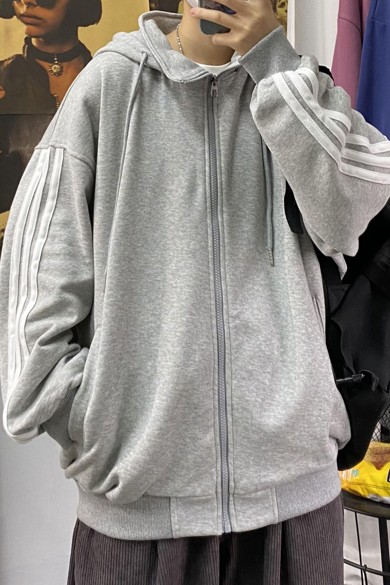 2024秋季卫衣男宽松大码潮流开衫连帽外套时尚百搭A155-W802-TP50,男装卫衣,电商A155