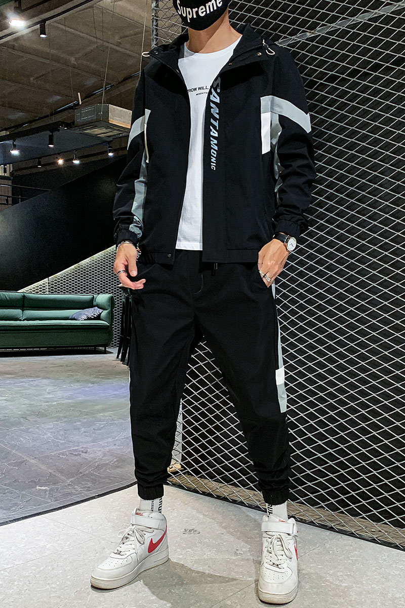 2023秋季休闲运动套装男宽松大码卫衣卫裤两件套A110-MTZ51-TP72,男装休闲套装,电商A155